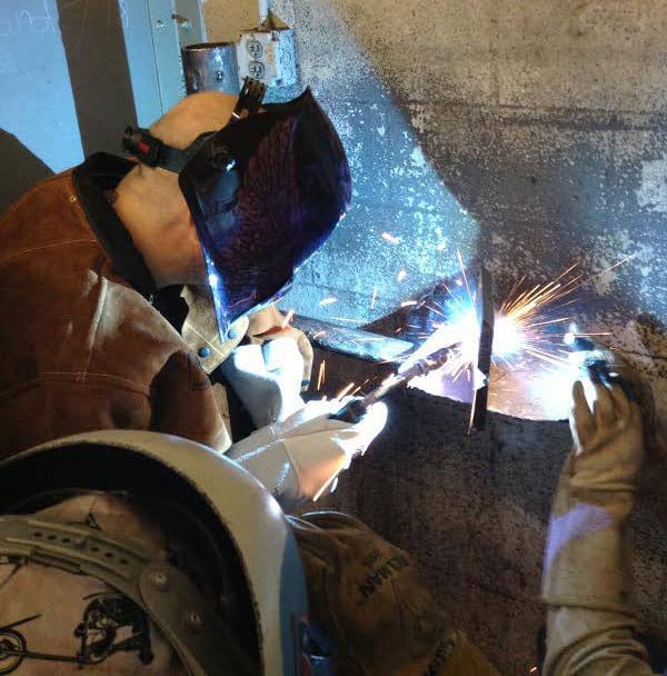 male student welding at oklahoma technical college in tulsa ok