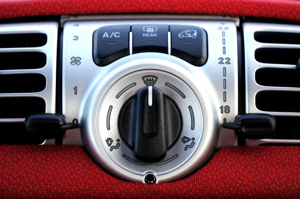 up close of car heater and ac dash